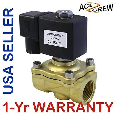 VITON 3/4 Inch 24V AC VAC Brass Solenoid Valve NPT Gas Water Air Normally Closed • $33.99