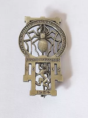 Sterling Silver DUNFERMLINE COLLEGE OF PHYSICAL EDUCATION Graduation Badge 1934 • £29.99