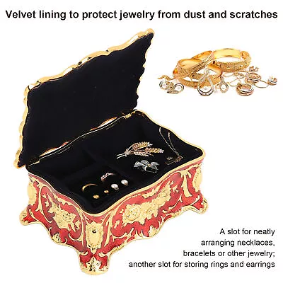 Vintage Jewelry Box Mini Jewelry Box Enamel Ring Necklace Earring Organizer AU • $39.81