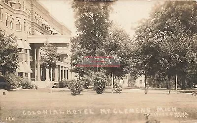 MI Mount Clemens Michigan RPPC Colonial HotelExteriorThrasher Photo No 146 • $4.99