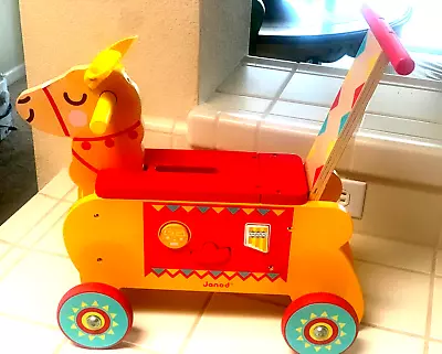 Vintage Janod Wooden Kids Scooter With Plug In Puzzels • $49.95