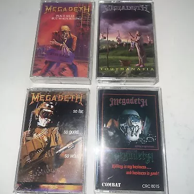 4 Cassette Lot Of Megadeth / Not Sealed All Very Good Or Better • $19.99