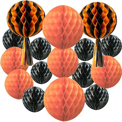 16 Mixed Paper Honeycomb Balls Tissue Lantern Pompoms Party Wedding Decor UK • £9.95