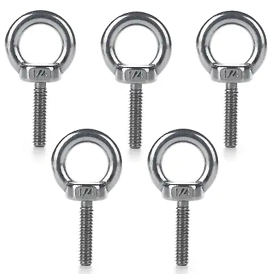 5 Pieces Lifting Ring Eye Bolt Anti-Rust 304 Stainless Steel 1/4 - 20 X 1 Inch • $11.18
