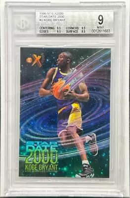 1996-97 E-X 2000 Kobe Bryant Star Date 2000 Rookie RC #3 BGS 9 MINT Lakers • $102.50