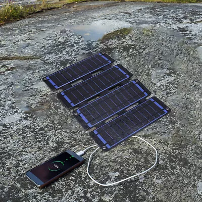 5V 40W Foldable Solar Panel Ultra-thin Waterproof Emergency Power Bank (Blue) • £28.67