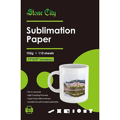 110 Sheets 11x17 Dye Sublimation Ink Heat Transfer Paper Cotton Polyester Mugs  • $22.98
