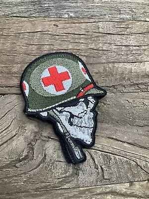 Embroidered Patch Hook Loop Skelton Killer Aviator Paramedic Medic War • $9.59