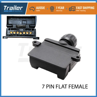 $15 • Buy 7 Pin Flat Female Trailer Light Plug Connector Socket Caravan Car Truck Adapter