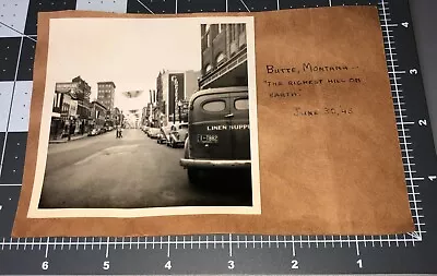 1943 Butte MT Montana DOWNTOWN Street Vintage Snapshot PHOTO • $29.95