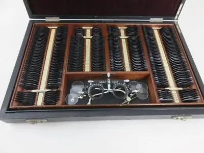 Vintage American Optical Company Optometrist Eye Vision Test Lens Kit Frame Case • $495