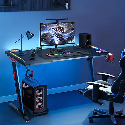 120/140cm Gaming Desk Computer Table Home Office Desk With Headphine Cup Holder • £75.99