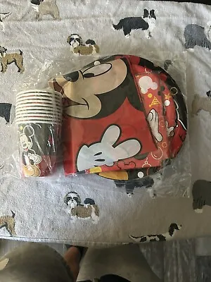 Mickey Mouse Party Supplies Pack For 10 - Cups Napkins Tablecloth Plates • $7.99