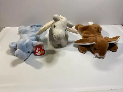 Ty Beanie Babies Lot Magic Peanut Ears Dragon Elephant Bunny • $5.39
