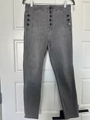 J BRAND Natasha Sky High Skinny Jeans In Pearl Gray Size 26 Inseam 26.5 Ankle • $34.80