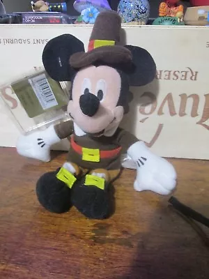 Superb Disney Store 8  Bean Bag Mickey Mouse In Pilgrim Outfit. • $18.64