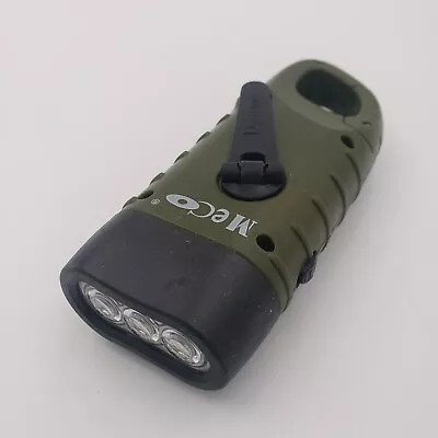 Rechargeable LED Solar Powered Hand Crank Flashlight Army Green Color 5 Inches • $14.50