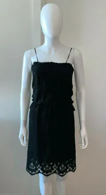 Nwd $450 Miguelina Anthropologie  Stella  Black Lace Dress S Small • $49.99