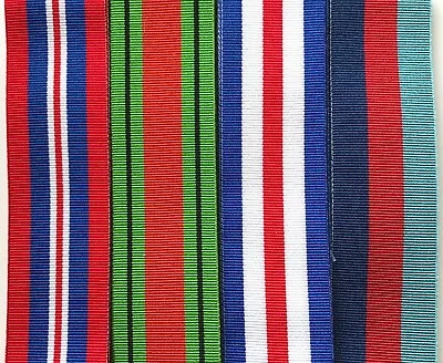 Full Size British Military Medal Ribbons World War 2 6  Lengths  *[MEDRIB] • £4.40