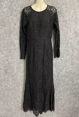 Forever New Women's Designer Retro Black Lace Long Sleeve Maxi Dress 8/XS (752) • $35