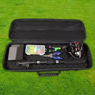 Fishing Rod Reel Bag With Strap Travel Carry Case For Travel Outdoor Fishing • $47.06