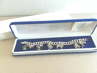 Vintage 1994 Disney 925 Sterling Silver Bracelet With 6 3D Charms NIB Ltd Ed • $239.50