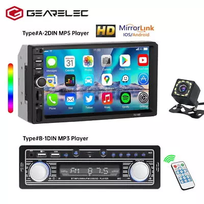 7  Double 2 DIN Car Stereo Radio Touch Screen USB Bluetooth Android/IOS Camera • $32.99