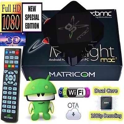 G-Box Midnight MX2 Android MultiMedia TV BOX 📺GBox Mini PC🚀1080-3D-Ultra-HiDef • £44.99