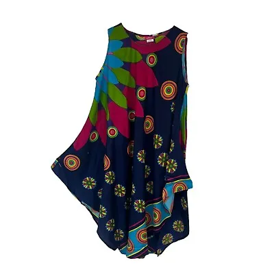 New Umbrella Dress Top Rainbow Print For Summer Beach Cover Holiday Sleeveless • £11.99