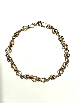 375 Yellow Gold Bracelet 19 1/2 Cm Long 1/2cm Wide 7g With Oyster Clasp Soft Bag • $485