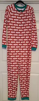 Mens S/M Marvel PJ Suit Soft Sleepware PJammy NWT Red/White Christmas Lights • $22.99