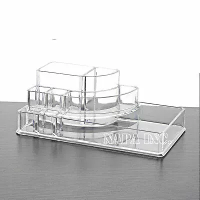 Transparent Acrylic Makeup Case Nail Polish Brush Holder Home Storage Organizer • $10.25