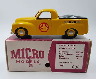 MICRO MODELS MM606 Yellow SHELL FX Holden Ute HD090 Limited Edition 1:43 • $255.85