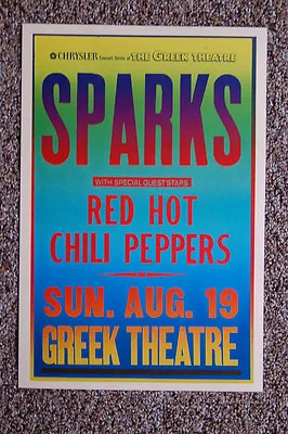 Red Hot Chili Peppers & SPARKS Concert Tour Poster 1984 Greek Theatre • $4.50