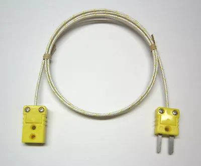 K-Type Thermocouple Extension Cable Wire Braided Fiberglass Mini Connectors Ft • $23.49