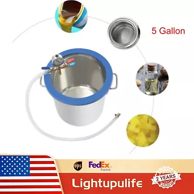 5 Gallon Tempered Glass Lid Vacuum Chamber For Stabilizing Wood Stainless Steel • $85.50