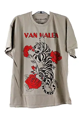 Van Halen Short Sleeve Crew Neck T-Shirt Forever 21 Size S/M Color Brown NWT • £13.48