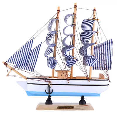  Wooden Ship Model Sailing Building Kit Boat Man Seaside Suite Accessories • £14.44