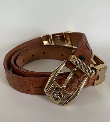 El General Alligator Crocodile Leather Belt Brown Gold Hardware Western Men’s 40 • $125