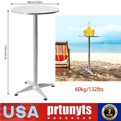 Bar Height Dining Table Pub Round Tall Folding Indoor/Outdoor Patio Metal Party • $59.22