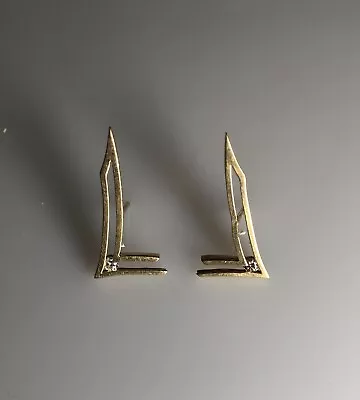 $325 • Buy Vintage Jose Hess Checkmark Diamond Earrings 14k