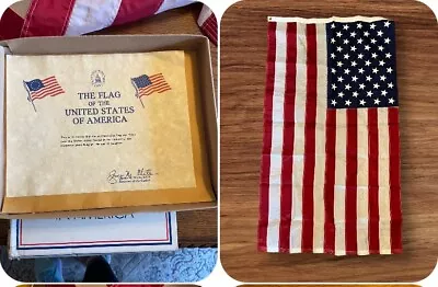 Vintage American Flag With COA Certificate 3x5 Ft Flown Over US Capitol • $42.50