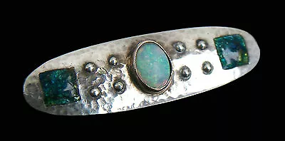 MURRLE BENNETT & CO. - Arts & Crafts Silver Brooch With Opal - U.K. - Circa 1900 • $1847.41