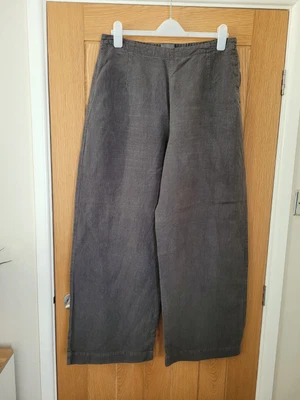 £46.99 • Buy Oska Grey Linen Trousers Size 4 Highwaisted Wide Leg 