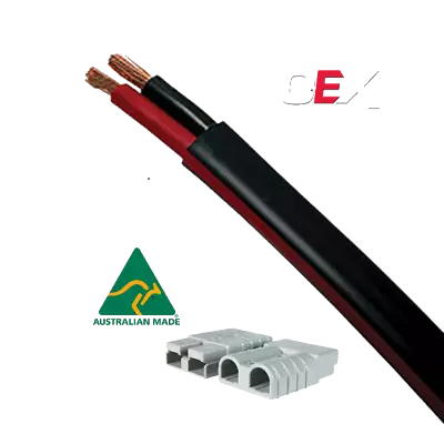 Automotive Twin Core Cable Black/Red  8 MM With TWO 50amp Heavy Duty Plugs 5 MT • $64.95