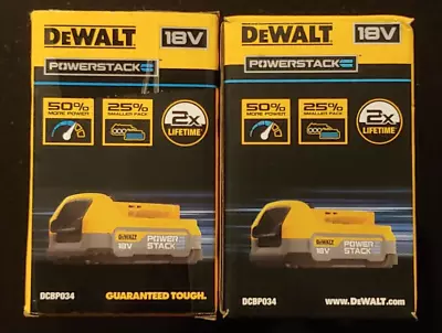 Dewalt Genuine 2 X  POWERSTACK DCBP034-XJ 18V DCBP034 👀👀 FREE POST 100% Seller • $210