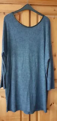 Blue Long Sleeve Long Top With Zip Back...no Labels...size Medium • £1