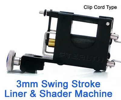 STEALTHLITE 3.0 Mm Stroke Liner Shader Rotary Tattoo Machine Gun Motor Clip Cord • $41.99