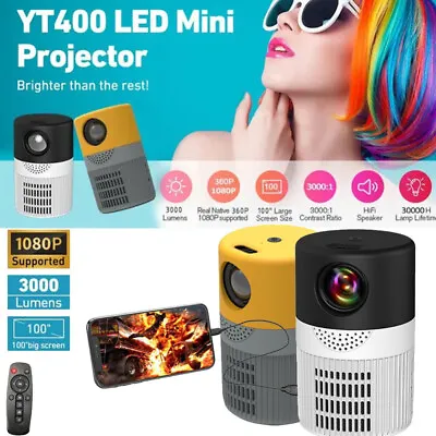 $19.98 • Buy Mini Pocket Video Projector 1080P HD Portable Home Theater Cinema USB HDMI AV AU