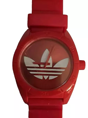 Adidas Unisex 9.5  Watch Red Silicone Band ADH2655 New Battery • $38